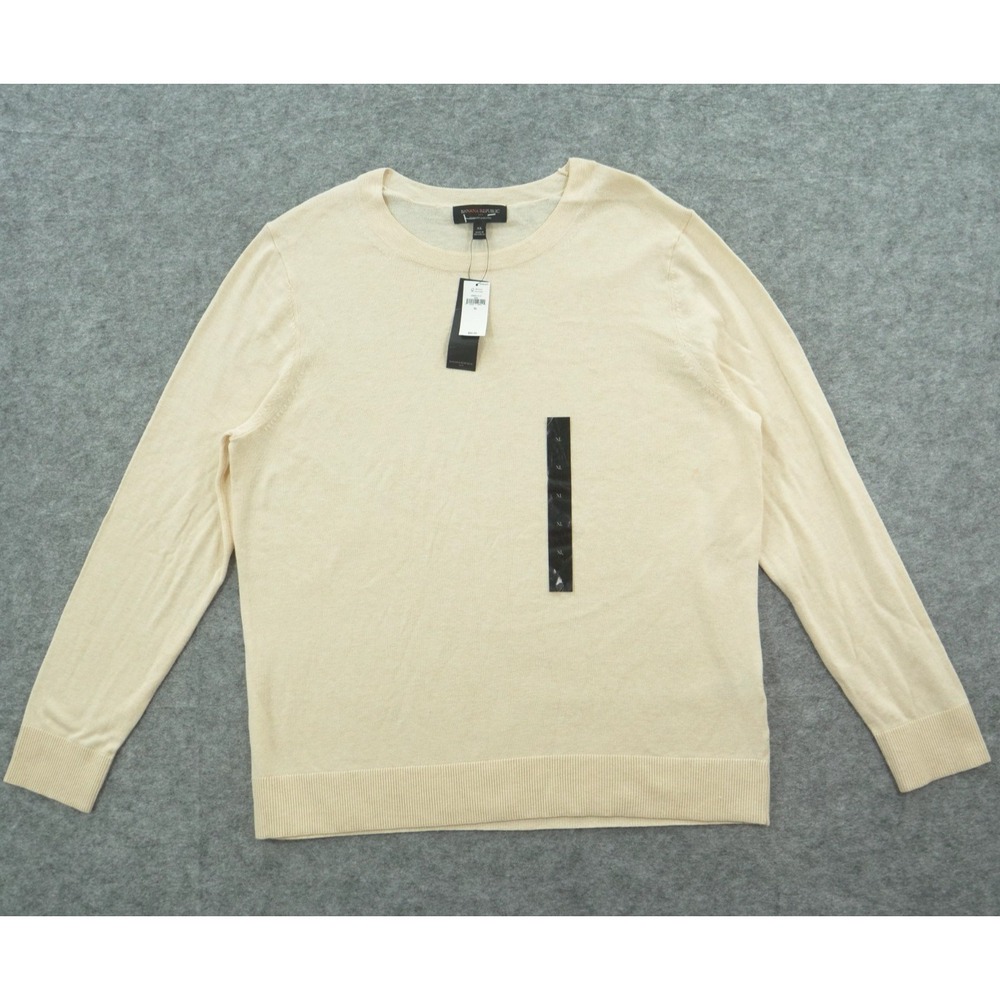 Banana Republic Sweater Womens Extra Large Beige Pullover Knit Crew Neck New